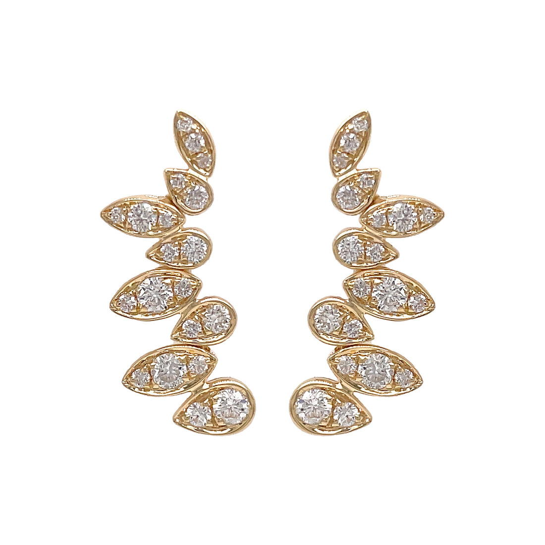18kt Yellow Gold Diamond Earrings