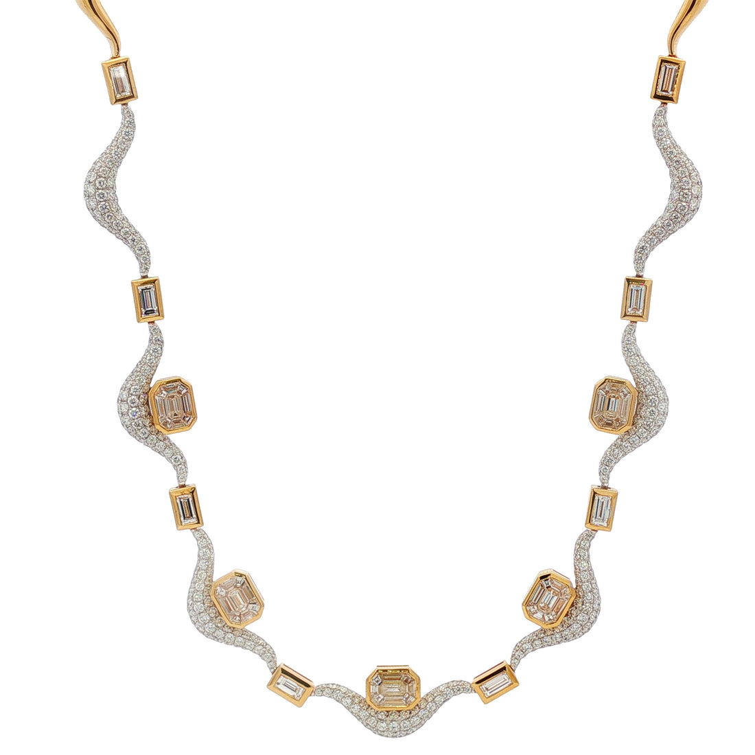 18kt Yellow And White Gold Diamond Necklace