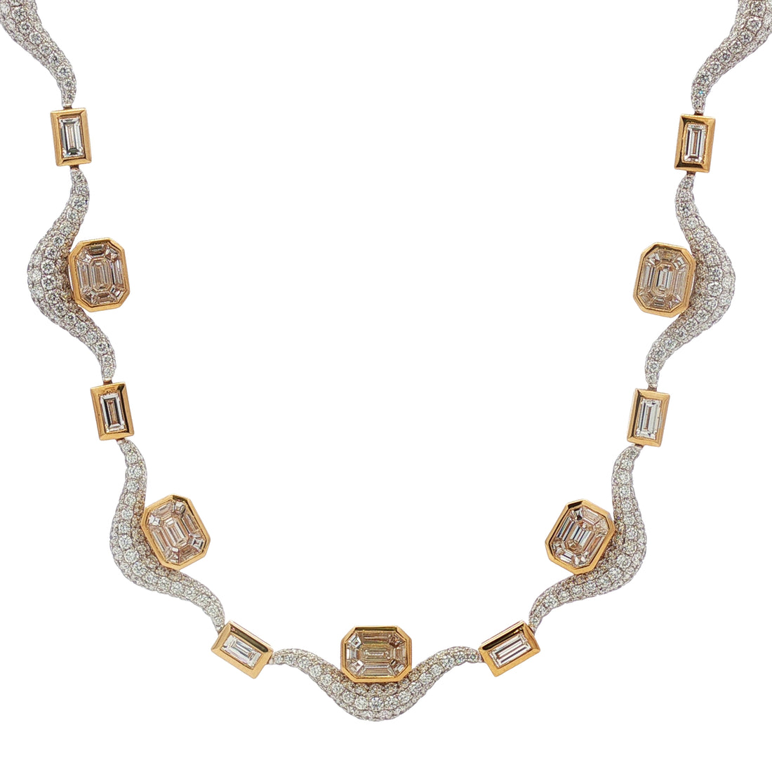 18kt Yellow And White Gold Diamond Necklace