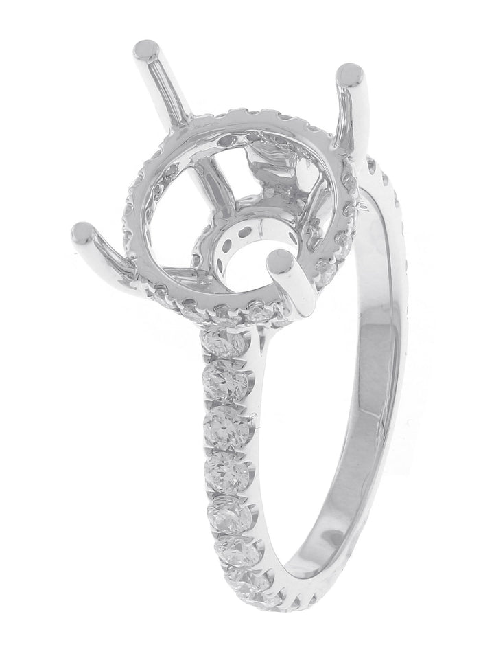 18kt White Gold Diamond Semi Mount