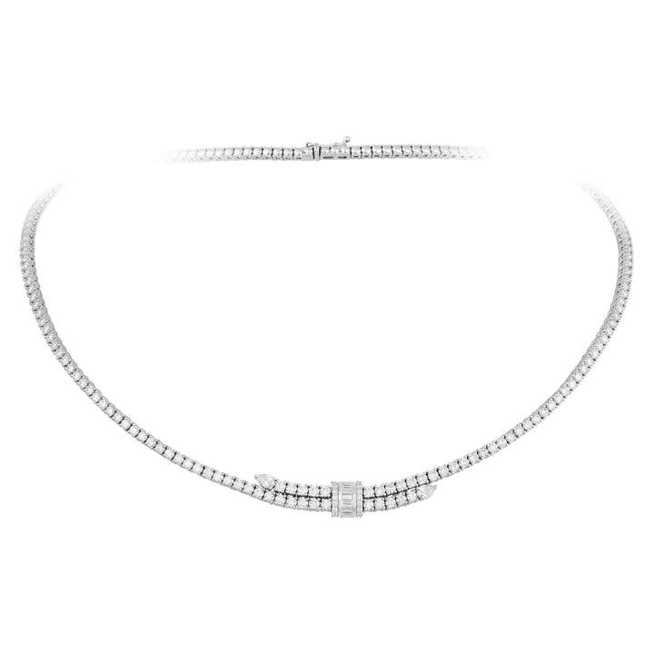 18kt White Gold Diamond Tennis Necklace