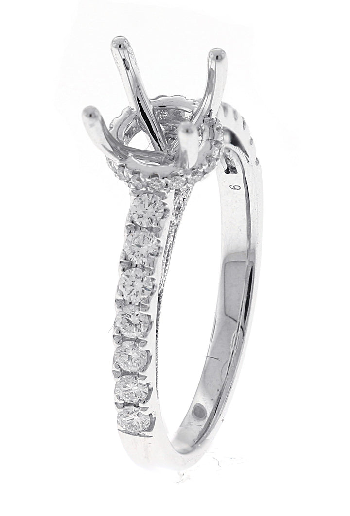 18kt White Gold Diamond Semi Mount