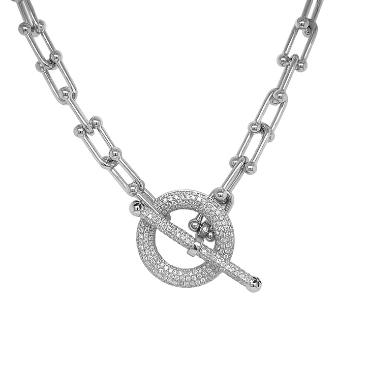 18kt White Gold Diamond Link Necklace