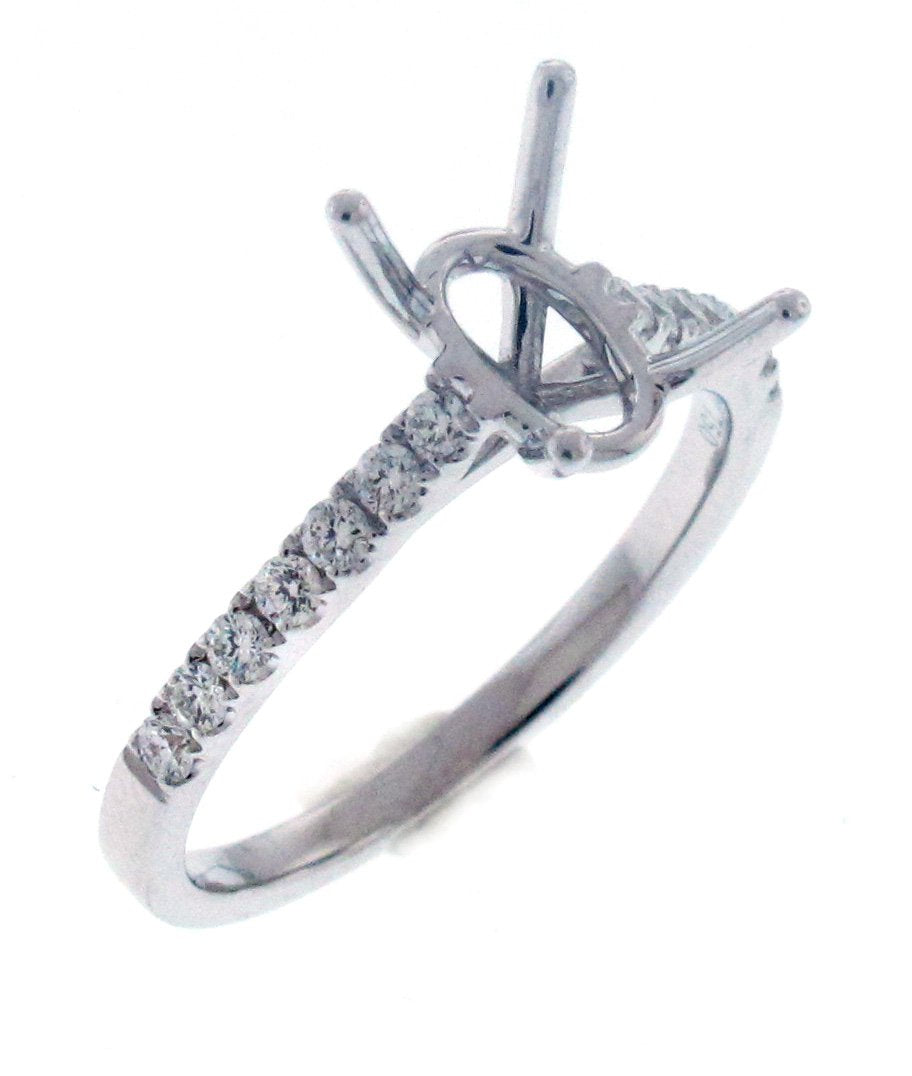 18kt White Gold Diamond Semi Mount
