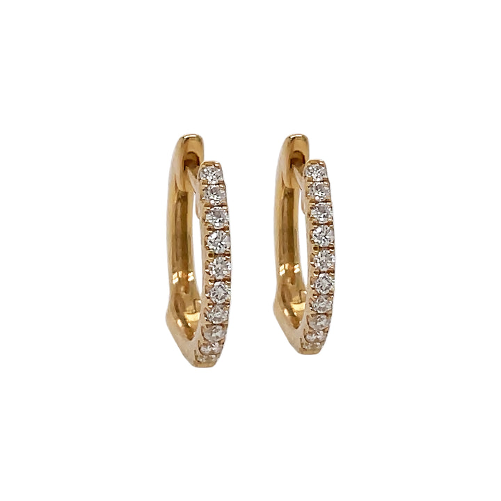 18kt Yellow Gold Diamond Huggie Earrings.