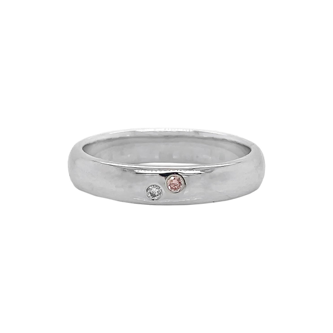 14kt White Gold Lab Diamond And Pink Diamond Band