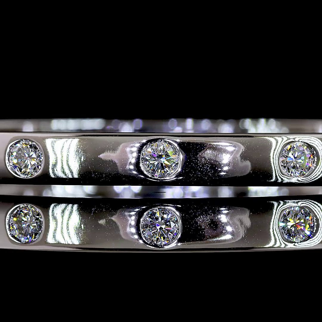 14kt White Gold Lab Diamond Bangle