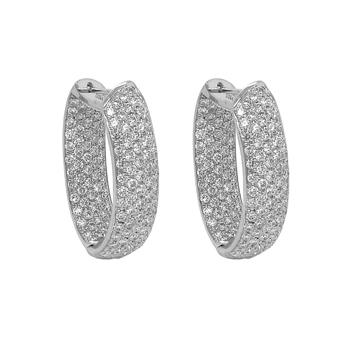 18kt White Gold Diamond Inside-out Hoops