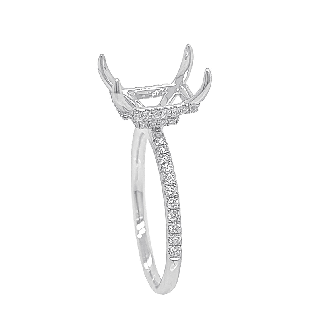 18kt White Gold Diamond Semi Mount