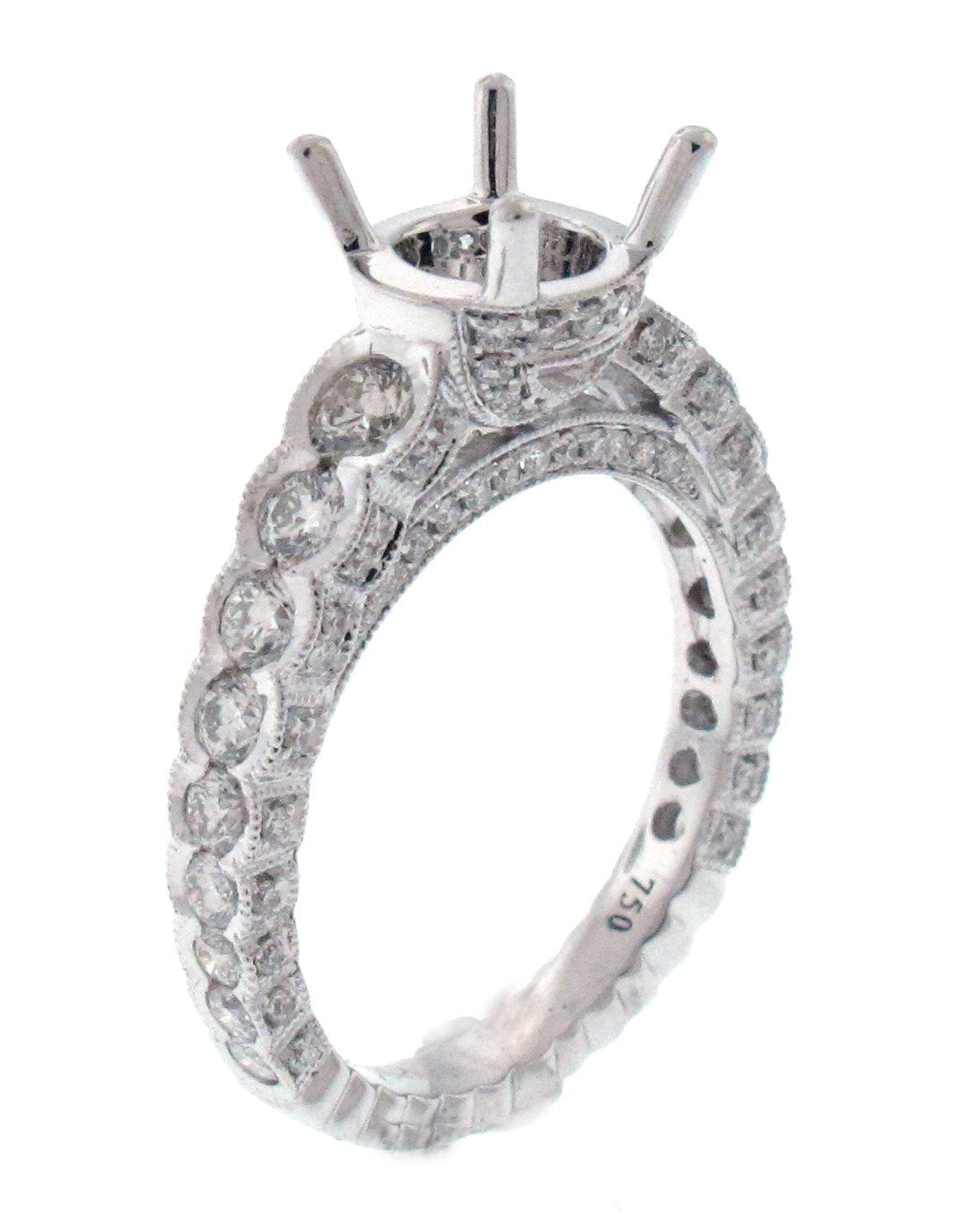 18kt White Gold Diamond Semi Mount