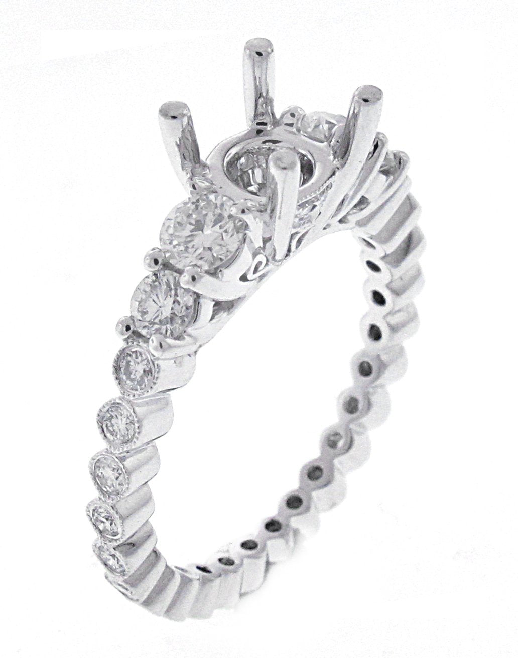 18kt White Gold Diamond Semi Mount