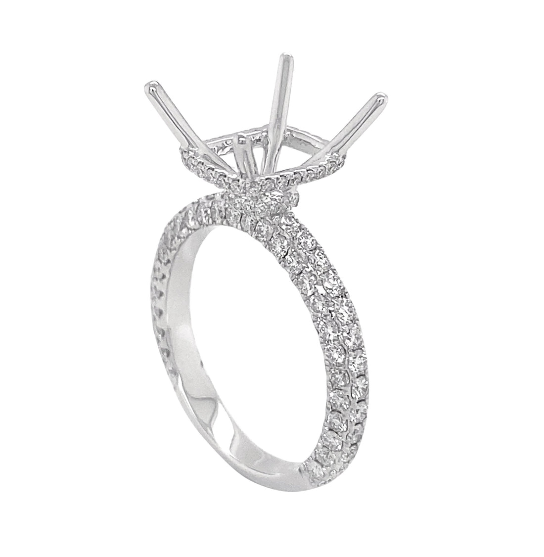 18kt White Gold Diamond Semi Mount