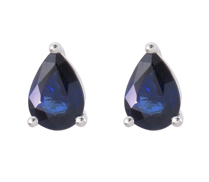 18kt White Gold Blue Sapphire Earrings.