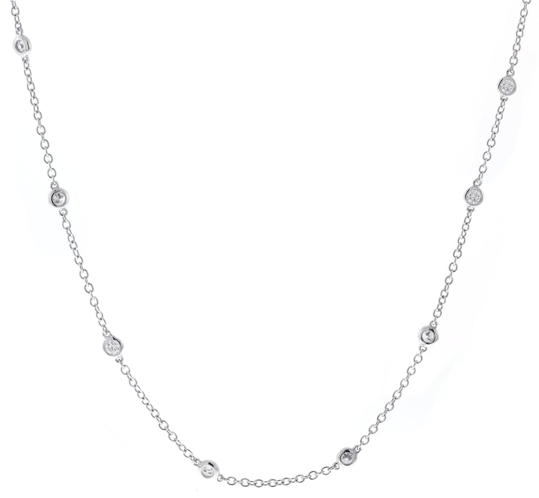 18kt White Gold Diamonds-bt-the-inch Necklace