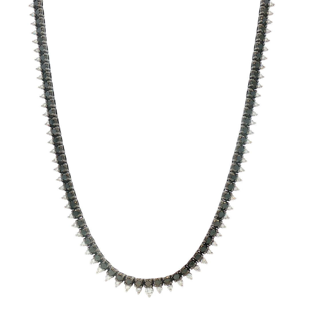 18kt Black And White Gold Diamond Tennis Necklace