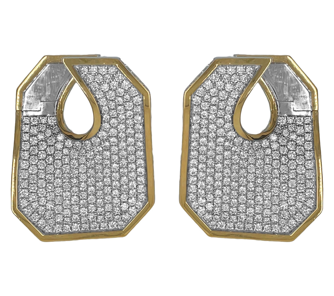18kt White and Yellow Gold Diamond Earrings