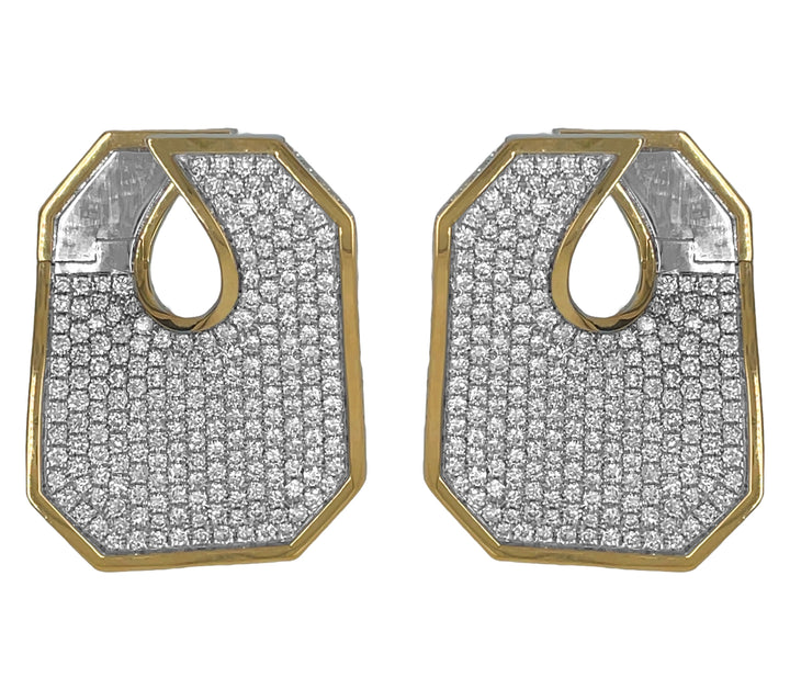 18kt White and Yellow Gold Diamond Earrings