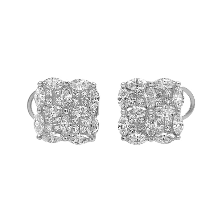 18kt White Gold Diamond Earrings