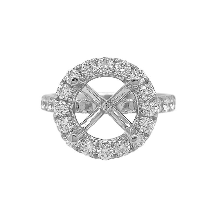18kt White Gold Diamond Semi Mount
