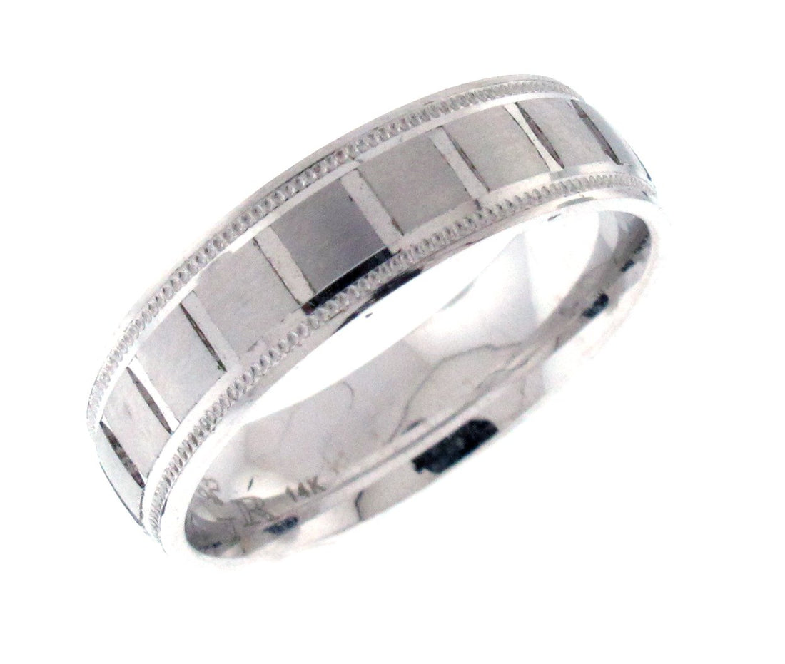14kt White Gold Men's Wedding Band
