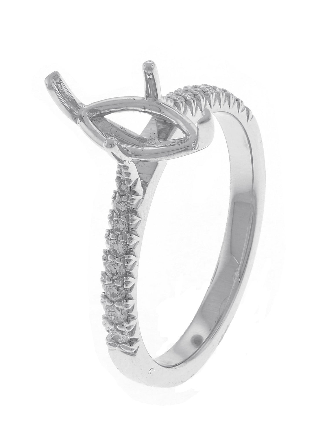 18kt White Gold Diamond Semi Mount