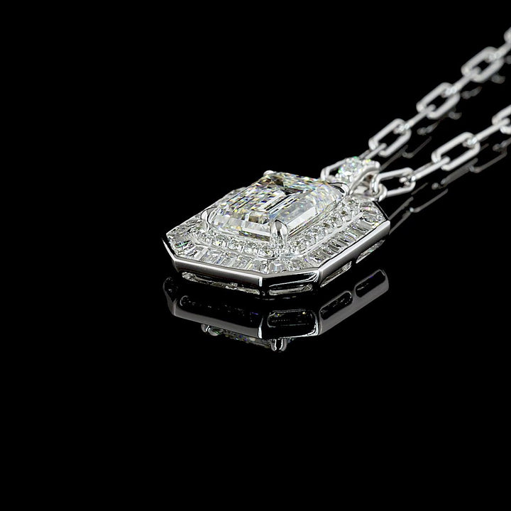14kt And 9kt White Gold Lab Diamond Pendant