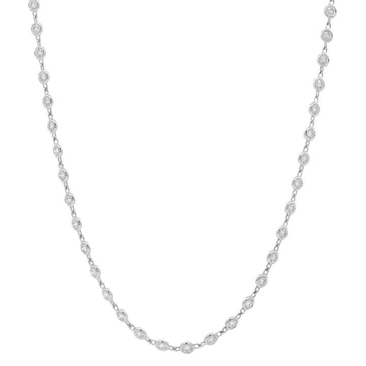18kt White Gold Diamonds-By-The-Inch Necklace