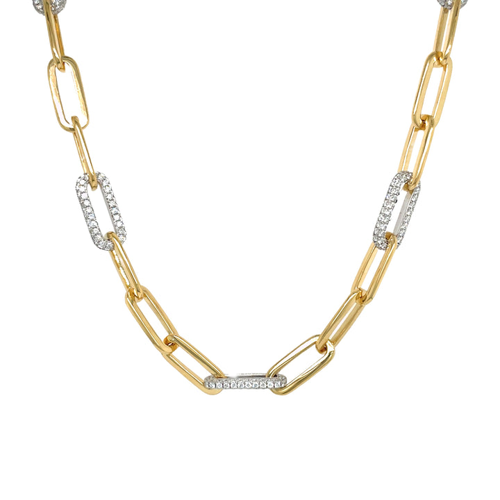 18kt Yellow and White Gold Diamond Necklace