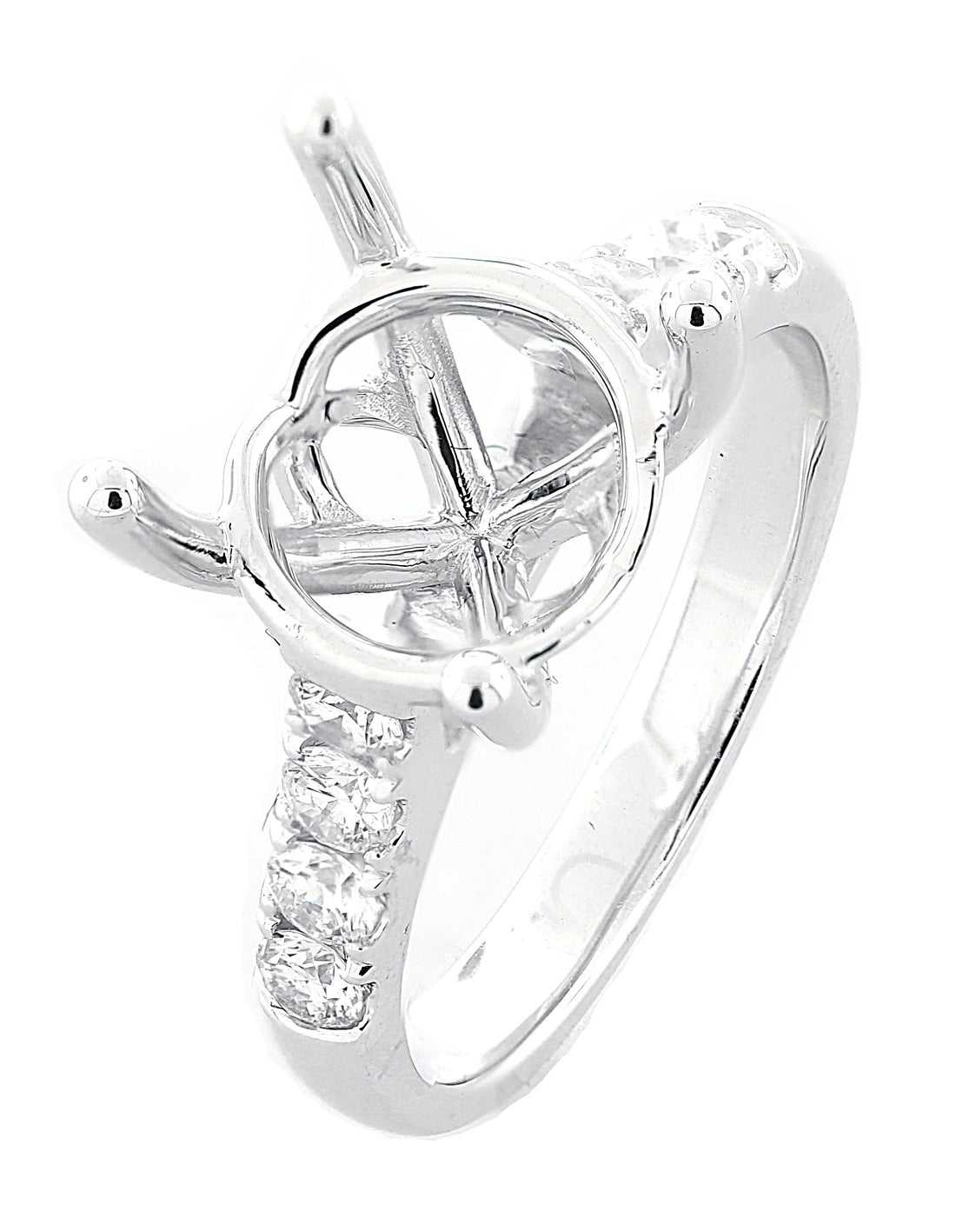 18kt White Gold Diamond Semi Mount