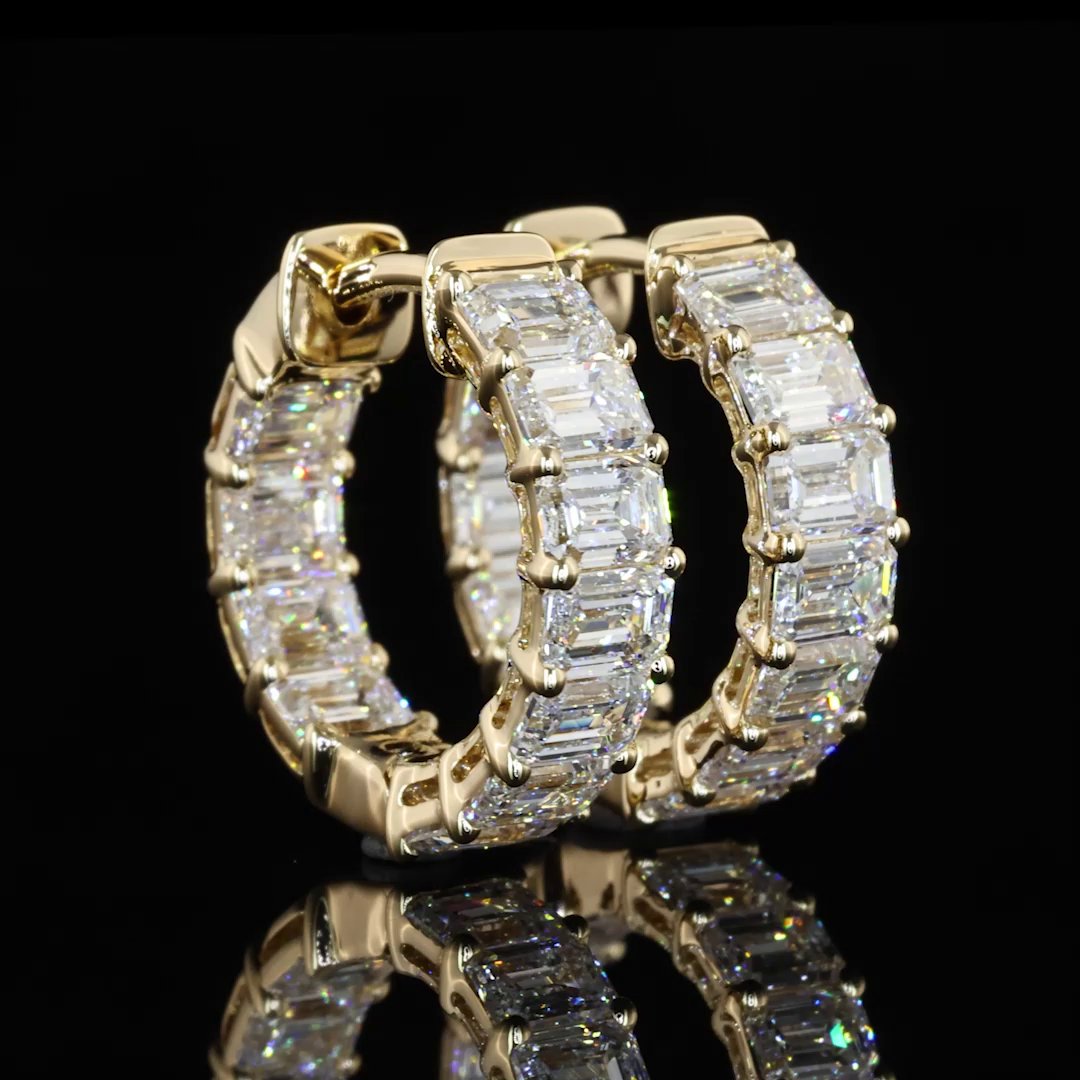14kt Yellow Gold Lab Diamond Huggie Earring