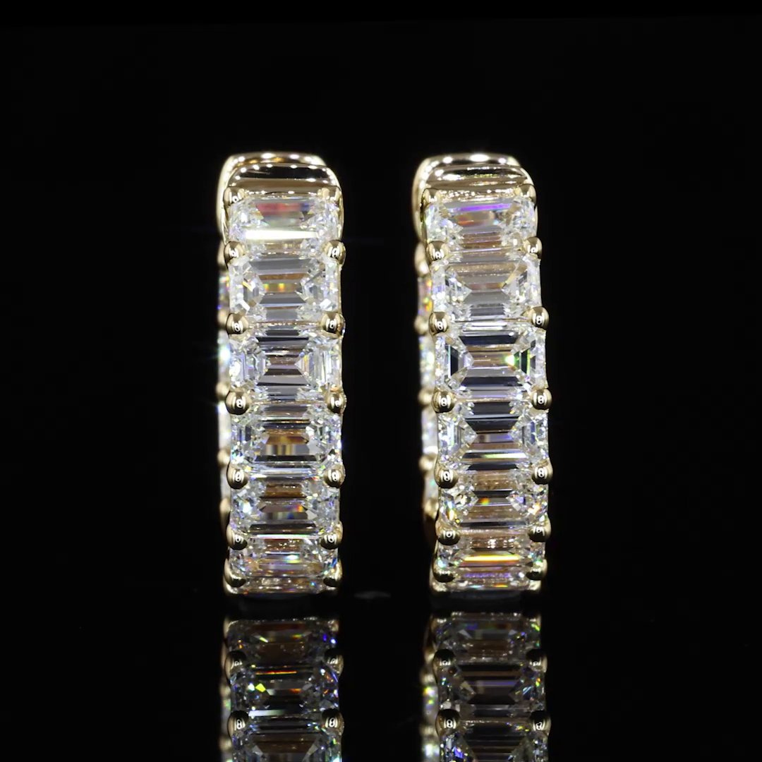 14kt Yellow Gold Lab Diamond Huggie Earring
