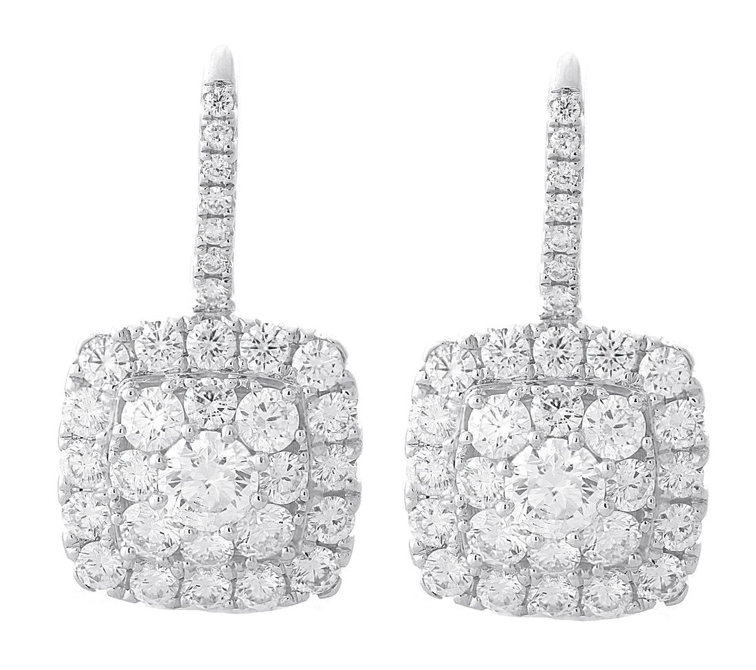 18kt White Gold Diamond Earrings