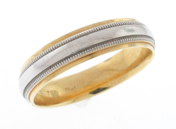 Platinum And 18kt Yellow Gold Men's Band
