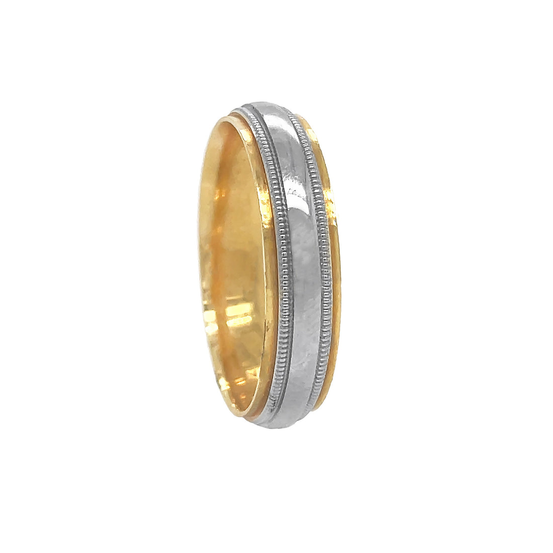 Platinum And 18kt Yellow Gold Men's Band