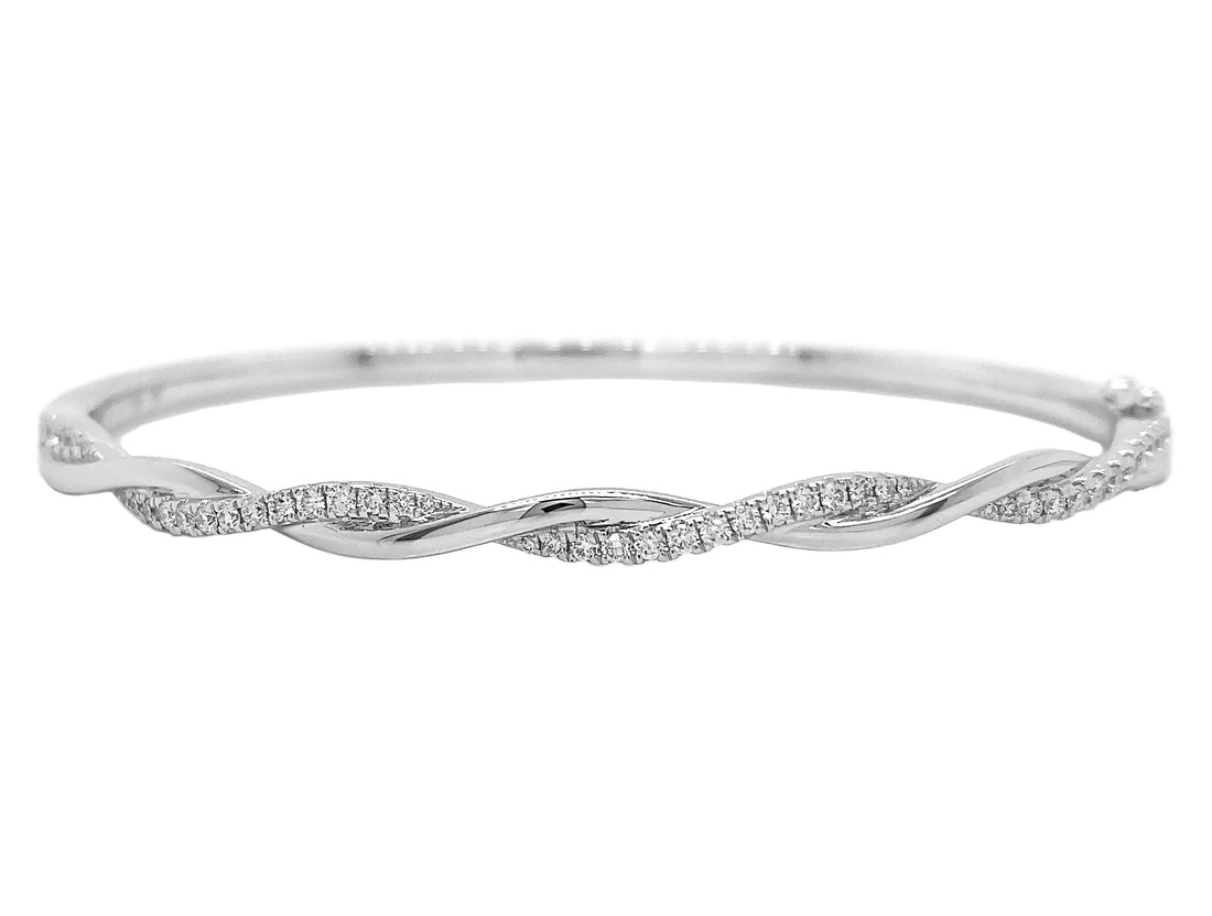 18kt White Gold Diamond Bangle