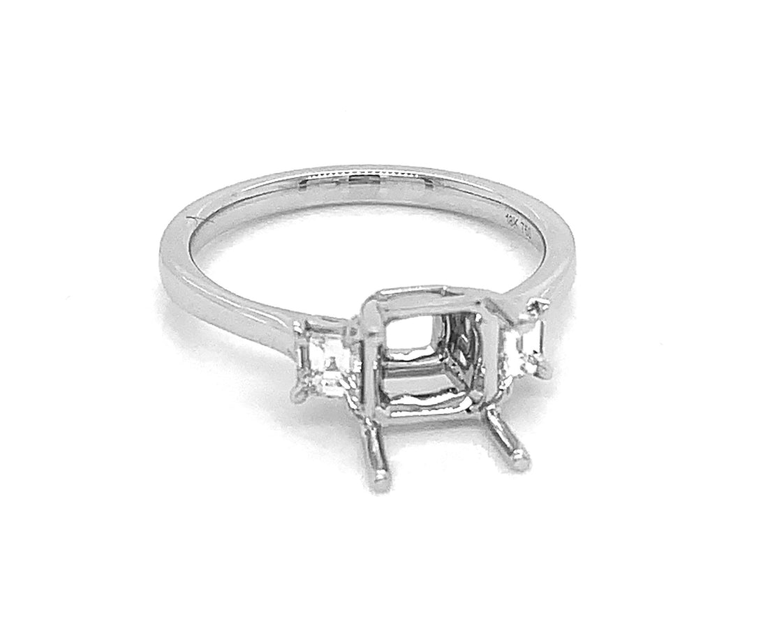 18kt White Gold Diamond Semi Mount