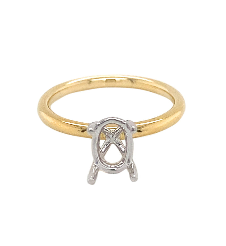 18kt Yellow and White Gold Semi-mount