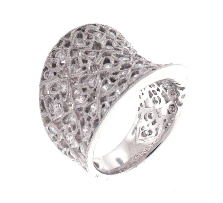 18kt White Gold Diamond Wide Ring