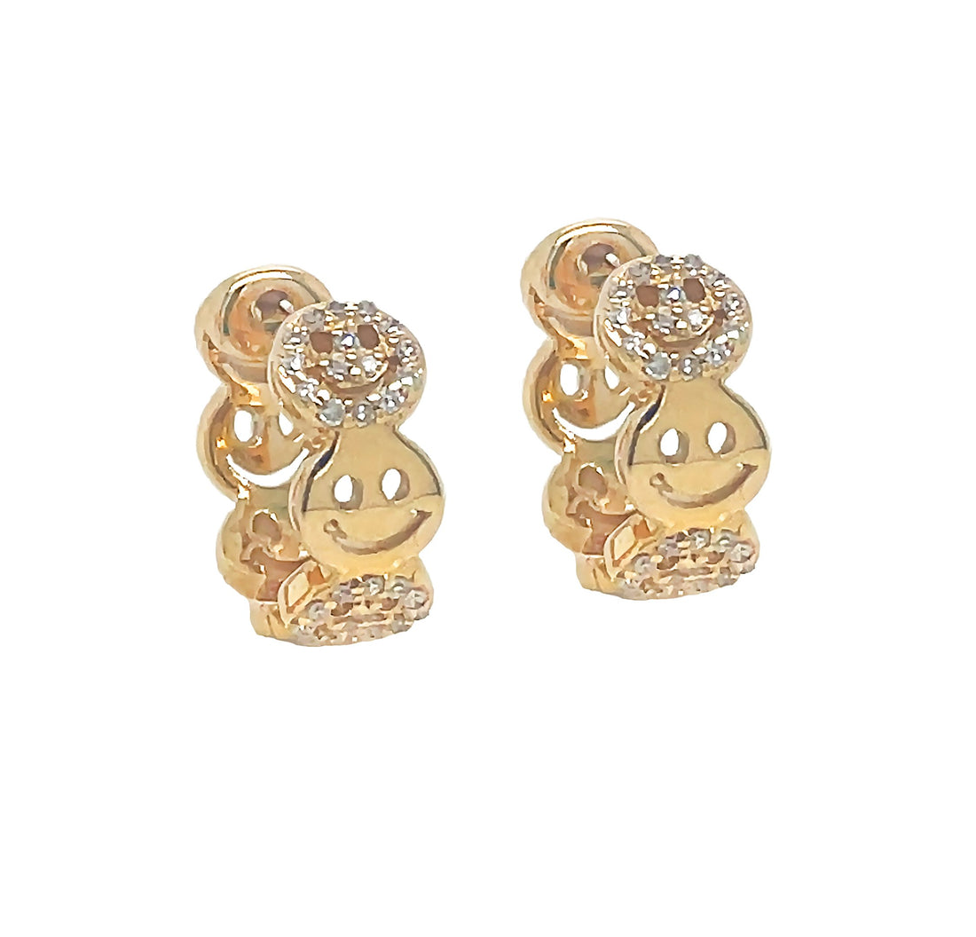 14kt Yellow Gold Diamond Huggie Earrings