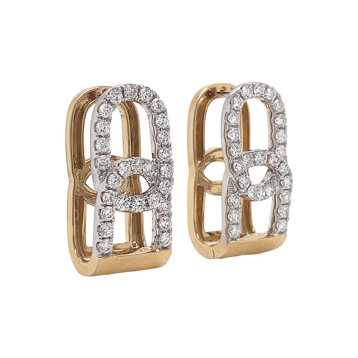 18kt Yellow and White Gold Diamond Earrings
