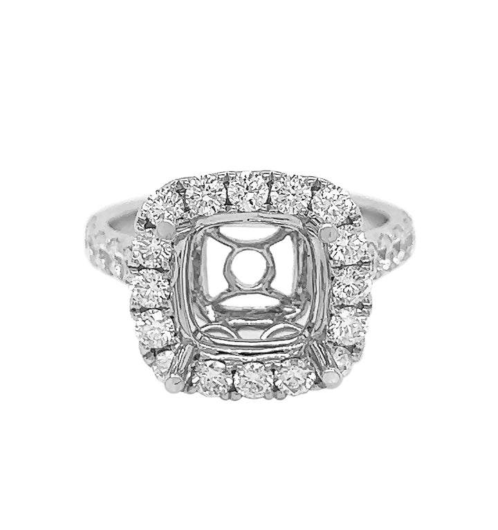 18kt White Gold Diamond Semi Mount