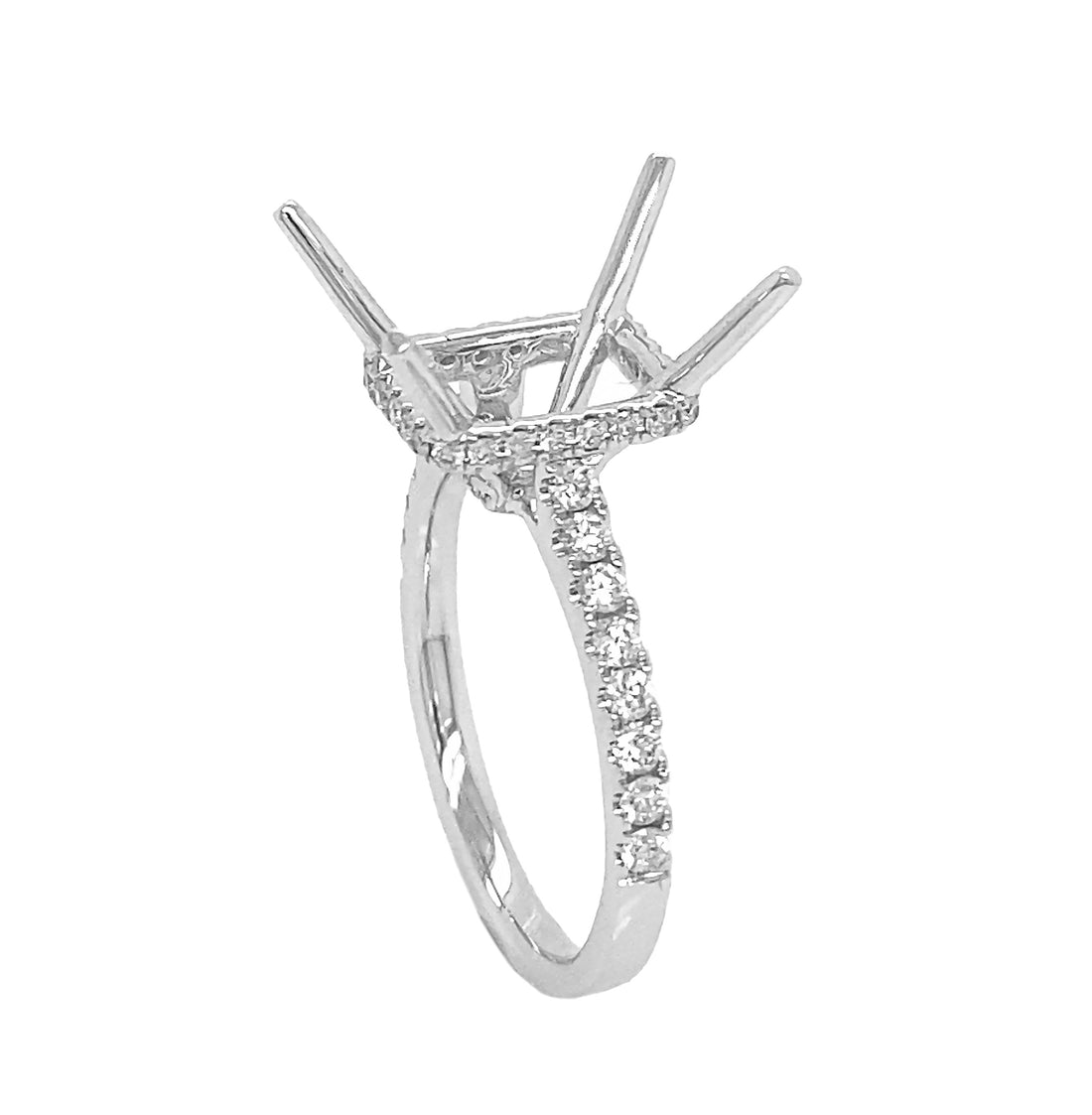 18kt White Gold Diamond Semi Mount