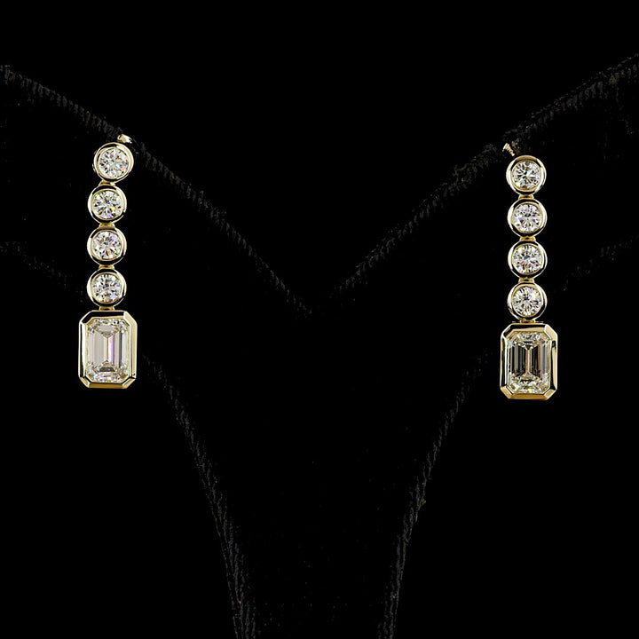 14kt Yellow Gold Lab Diamond Dangling Earrings