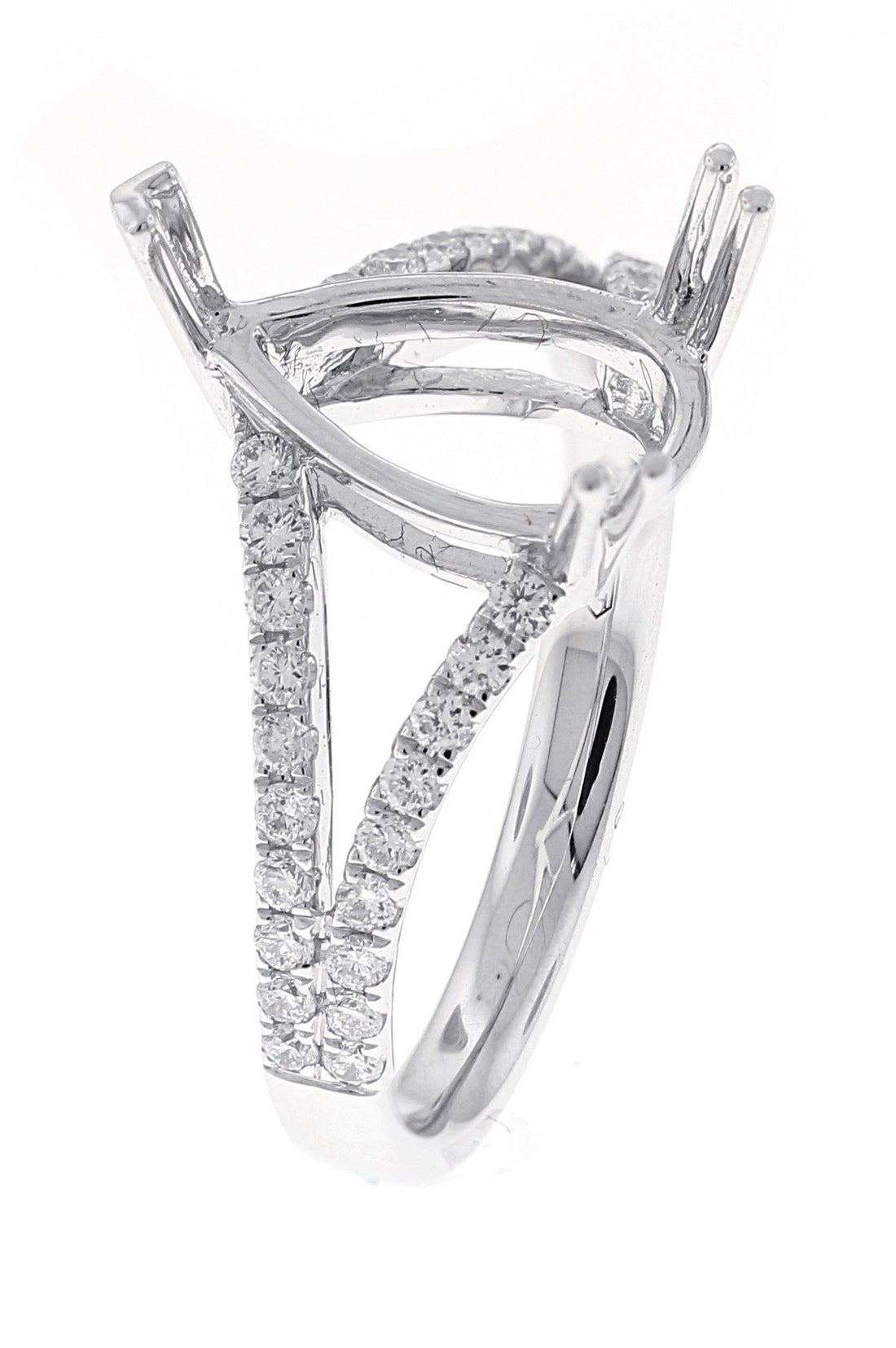 18kt White Gold Diamond Semi Mount