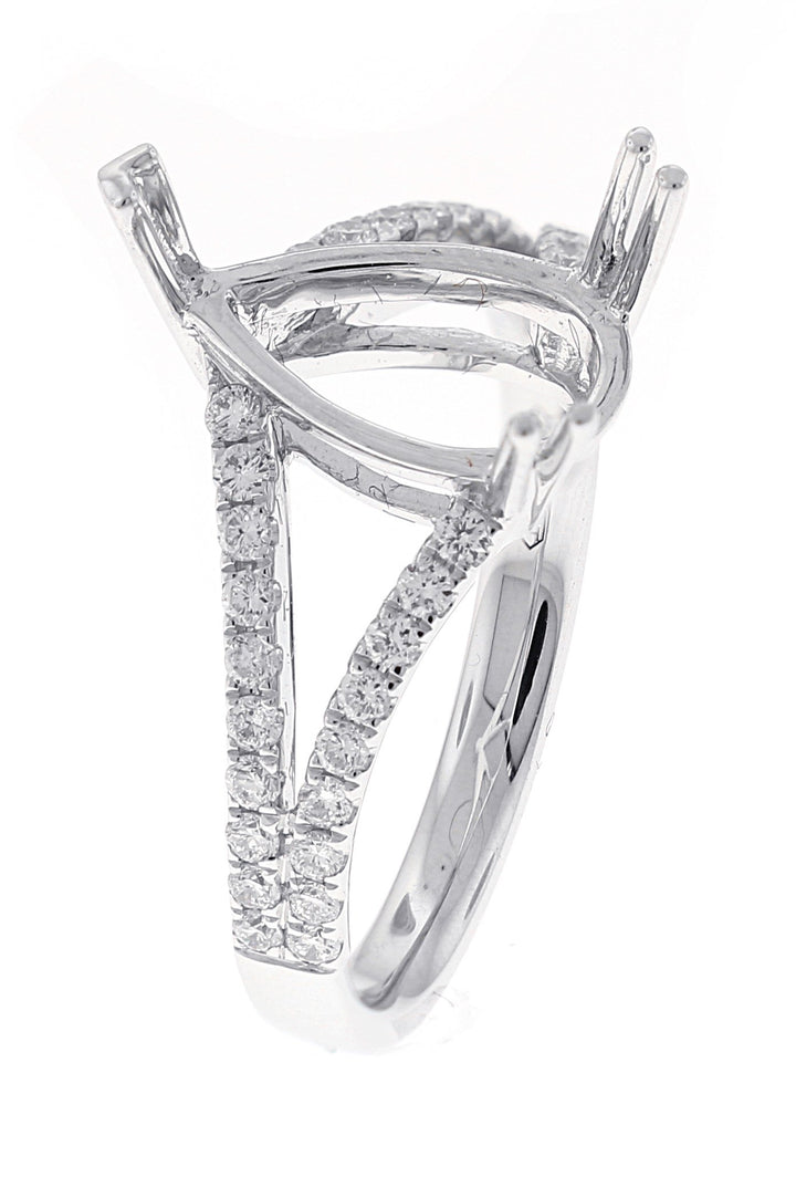 18kt White Gold Diamond Semi Mount