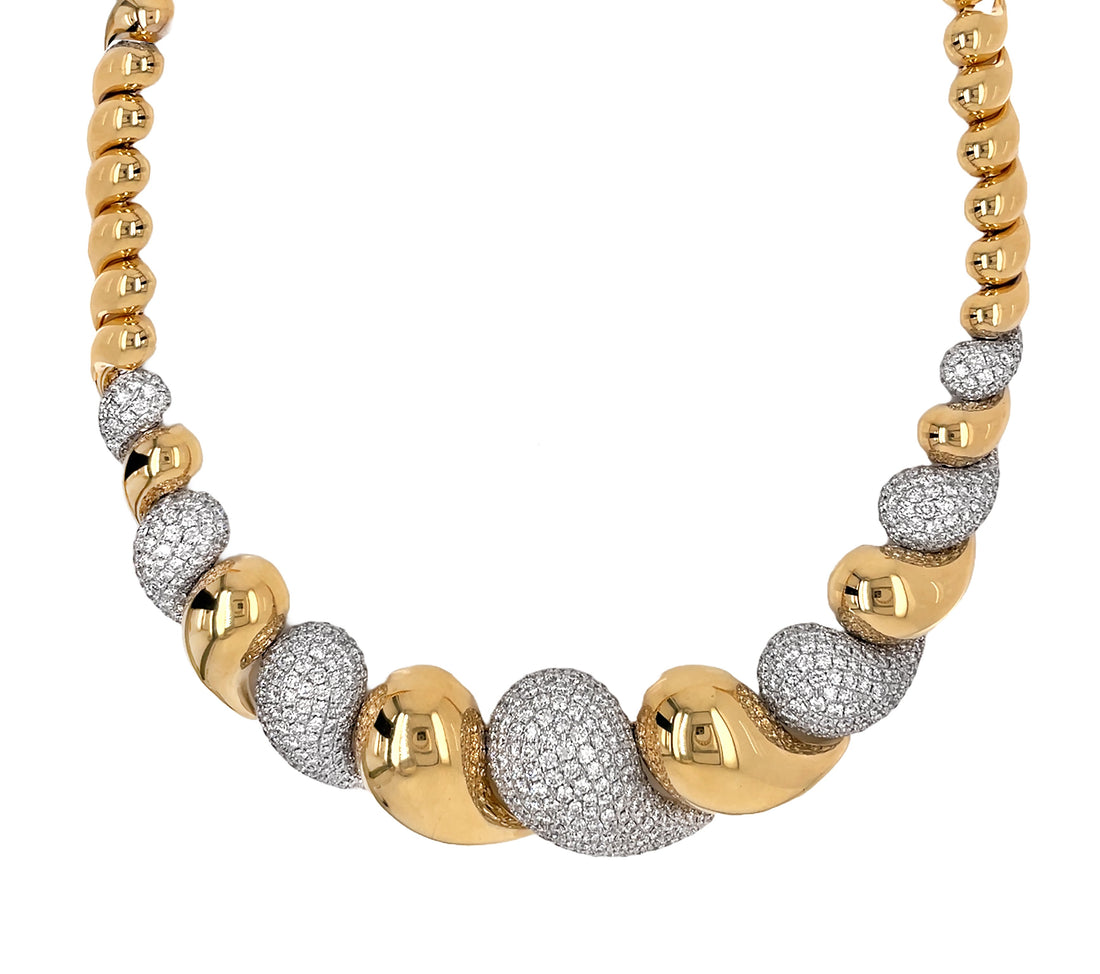 18kt Yellow and White Gold Diamond Necklace