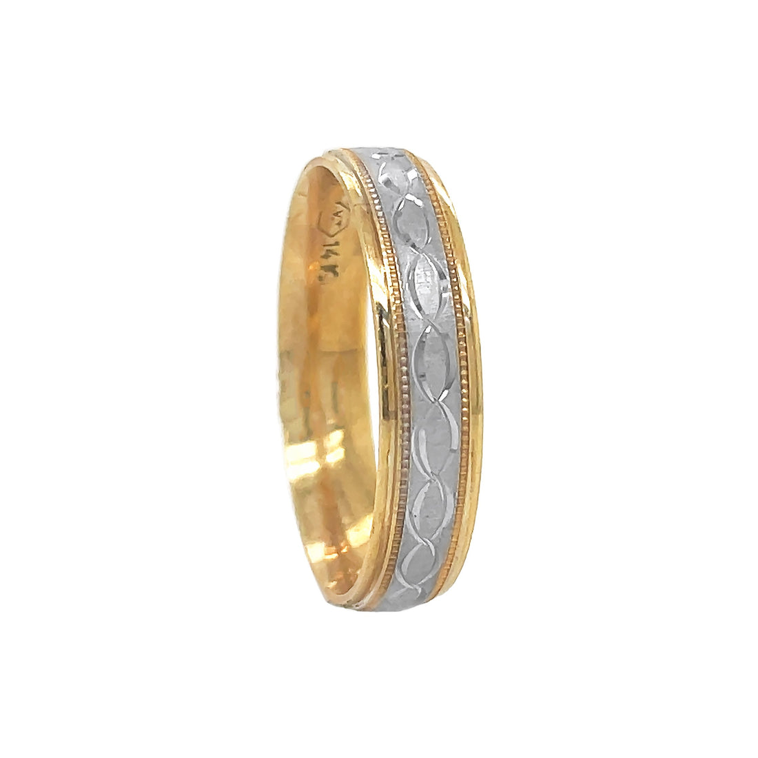14kt White and Yellow Gold Men's Wedding Band