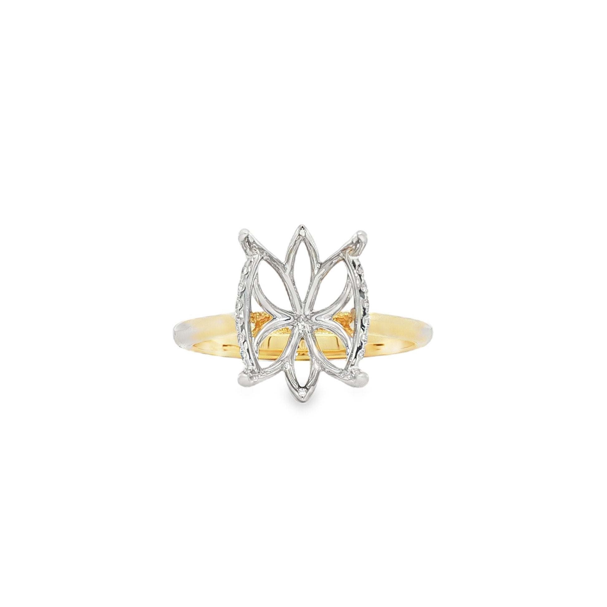 14kt Yellow And White Gold Lab Diamond Semi-Mount
