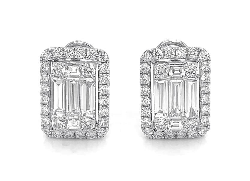 18kt White Gold Diamond Earrings
