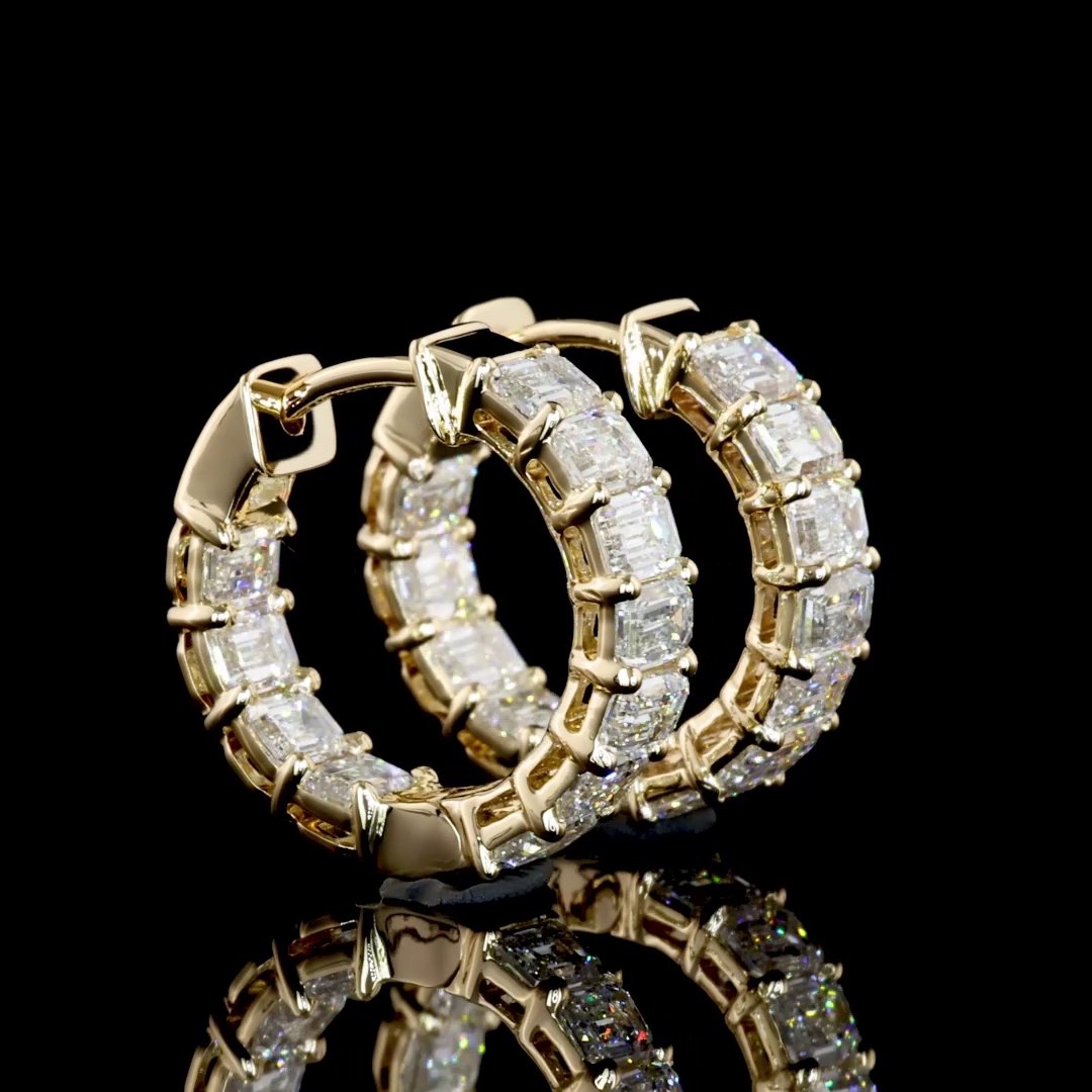 14kt Yellow Gold Lab Diamond Huggie Earrings